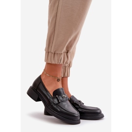 Mocassins élégants pour femmes en cuir naturel, noir Vinceza 91114 le noir 1