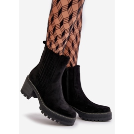 Bottes à talons hauts pour femmes en suède écologique, noir chaud Nevitas le noir 1