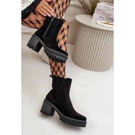 Bottes à talons hauts pour femmes en suède écologique, noir chaud Nevitas le noir 2