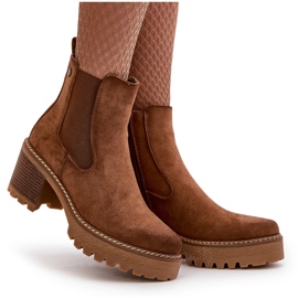 Bottes isolées pour femmes à talons hauts en daim écologique marron Irissinae brun 12