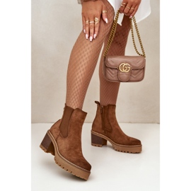 Bottes isolées pour femmes à talons hauts en daim écologique marron Irissinae brun 4