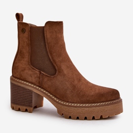 Bottes isolées pour femmes à talons hauts en daim écologique marron Irissinae brun 6