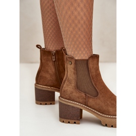 Bottes isolées pour femmes à talons hauts en daim écologique marron Irissinae brun 10