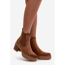 Bottes isolées pour femmes à talons hauts en daim écologique marron Irissinae brun 1