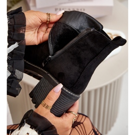 Bottes Isolées Pour Femmes Sur Talon Haut Eco Daim Noir Irissinae 2