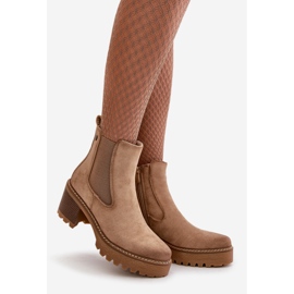 Bottes Isolées Pour Femmes Sur Talon Haut Eco Daim Beige Irissinae 1