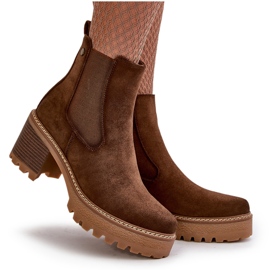Bottes isolées pour femmes à talons hauts en daim écologique marron Irissinae brun 10