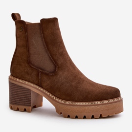 Bottes isolées pour femmes à talons hauts en daim écologique marron Irissinae brun 4
