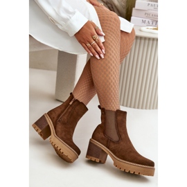 Bottes isolées pour femmes à talons hauts en daim écologique marron Irissinae brun 7