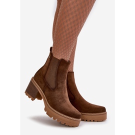 Bottes isolées pour femmes à talons hauts en daim écologique marron Irissinae brun 1