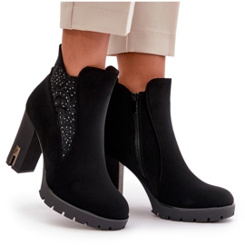 PS1 Bottines isolées à talon haut pour femme avec broderie, noir Verissae le noir 10