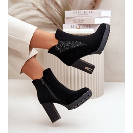 PS1 Bottines isolées à talon haut pour femme avec broderie, noir Verissae le noir 7