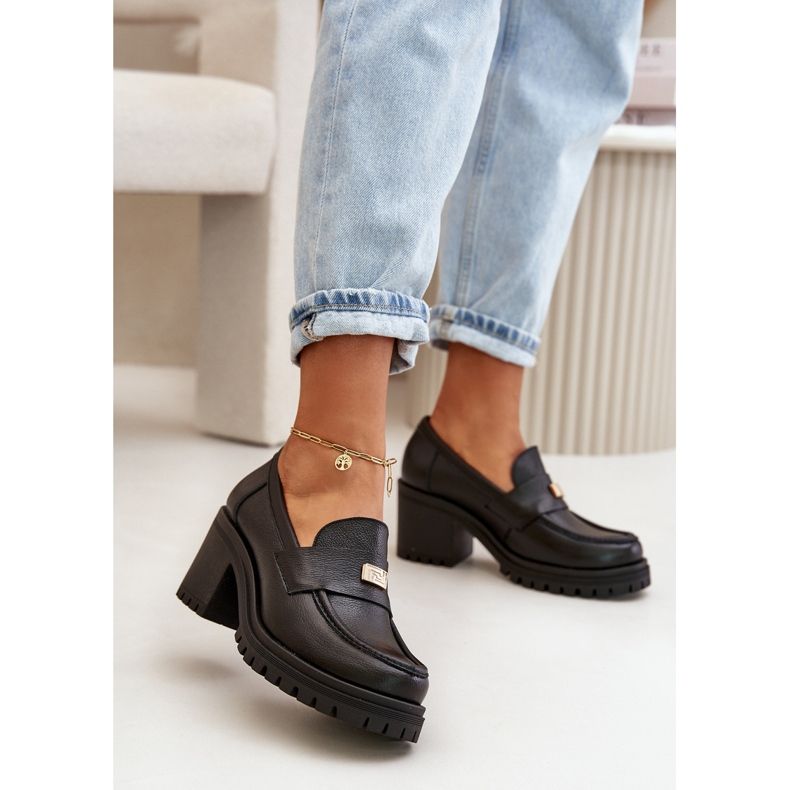 Zazoo 20168 Chaussures élégantes à talons hauts pour femmes, cuir naturel, noir 2