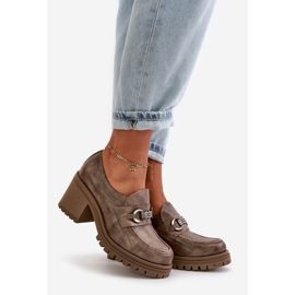 Zazoo 20175 Chaussures à talons hauts pour femme, cuir naturel, beige foncé 1