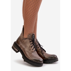 Zazoo 60309 Bottines plates en cuir pour femme Beige foncé 1 Zazoo 60309 Bottines plates en cuir pour femme Beige foncé 1