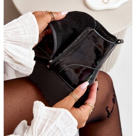 Zazoo 60499 Bottes Femme Vernies Sur Plateforme Et Compensée Cuir Naturel Chaud Vert Foncé noir 2