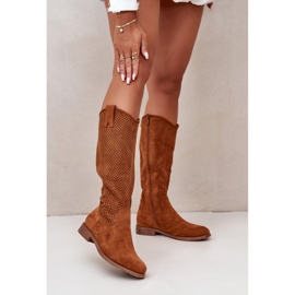 Bottines Ajourées Femme Camel S.Barski HY42-139 brun 1