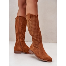 Bottines Ajourées Femme Camel S.Barski HY42-139 brun 4