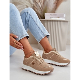 Chaussures de sport pour femmes doublées de fourrure sur la plateforme Lerisas kaki beige 2 Chaussures de sport pour femmes doublées de fourrure sur la plateforme Lerisas kaki beige 2