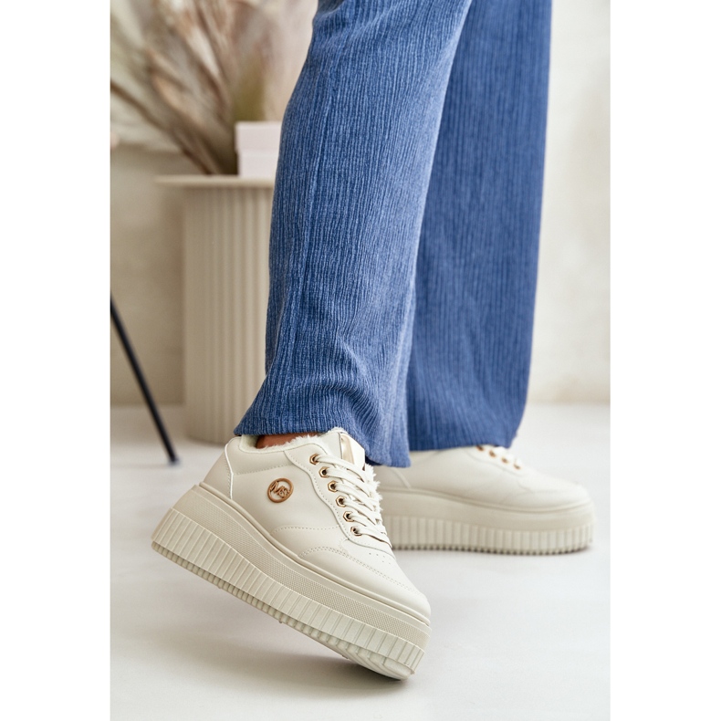 Baskets de sport isolées pour femmes avec semelle épaisse, beige Ardiela 2