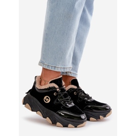 Chaussures De Sport Isolées À Lacets Pour Femme Sur Plateforme Noir Verioras 1