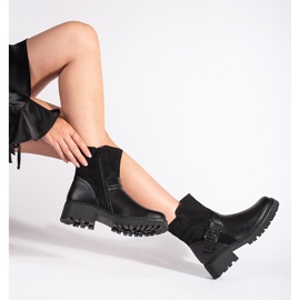 Bottines femme noires avec fermoir décoratif le noir 2