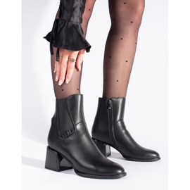 Bottines noires à talons hauts avec empiècement élastique le noir 1