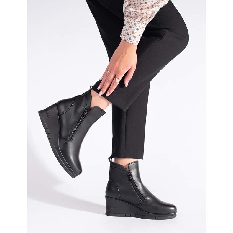 Bottines compensées noires pour femmes 2