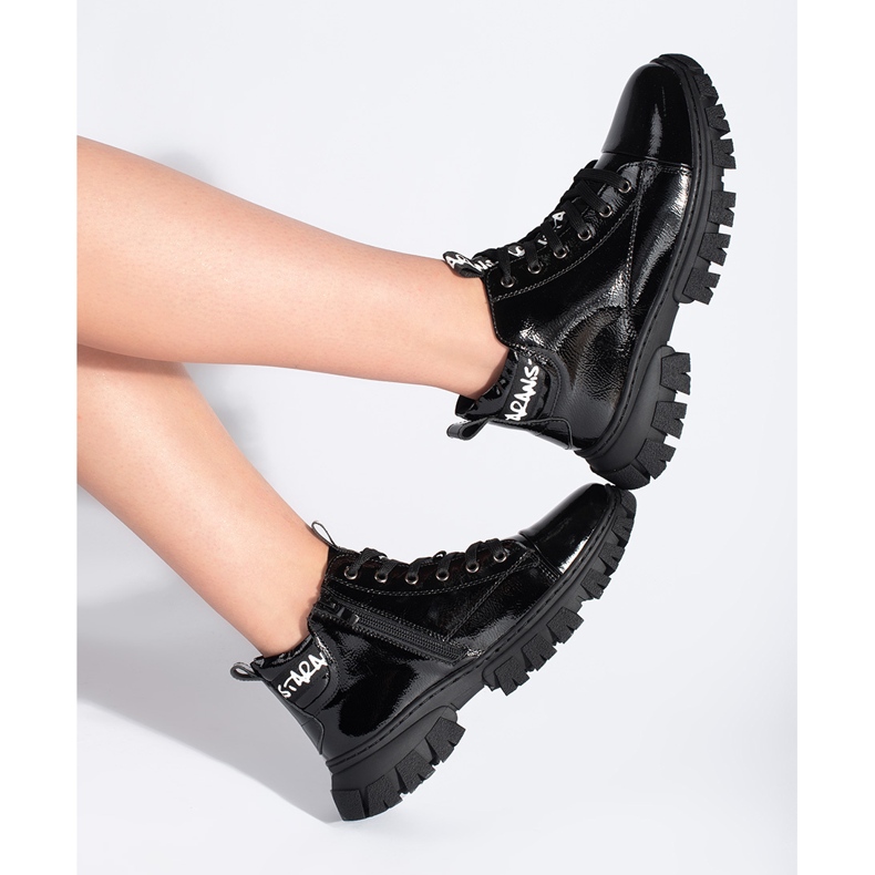 Bottines vernies noires pour femmes de Sergio Leone 1