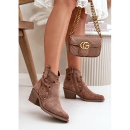 S.Barski S.Barski HY42-086 Santiags Ajourées en Daim Femme Marron brun 2