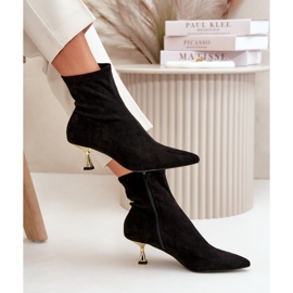 Bottes à talons hauts en daim écologique pour femmes avec bouts pointus, noir Irithare le noir 8