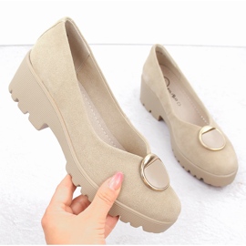 Chaussures slip-on femme en cuir suédé beige Filippo DP4569 1 Chaussures slip-on femme en cuir suédé beige Filippo DP4569 1