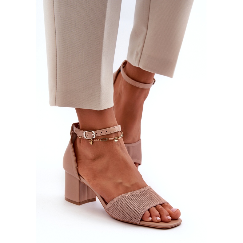 Sandales à talons hauts pour femmes, beige 3