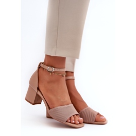 Sandales à talons hauts pour femmes, beige 1