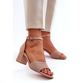 Sandales à talons hauts pour femmes, beige 2