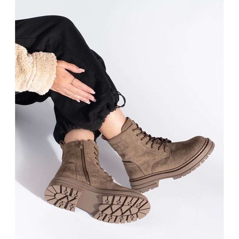 Bottes de travail à lacets pour femmes marron de Sergio Leone brun 1