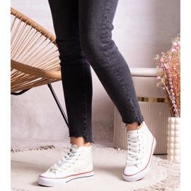 Baskets montantes blanches en mesh brillant par Ranifali 1