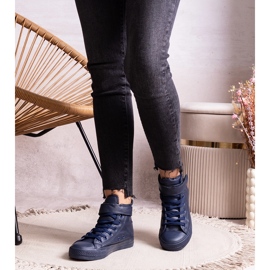 Baskets montantes bleu marine en éco-cuir Bonbonita 1 Baskets montantes bleu marine en éco-cuir Bonbonita 1