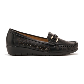 Mocassins noirs ajourés à cale basse le noir 3