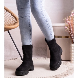 Bottines Eleonira en daim noir le noir 4