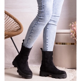 Bottines Eleonira en daim noir le noir 3