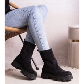 Bottines Eleonira en daim noir le noir 5