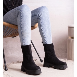 Bottines Eleonira en daim noir le noir 6