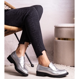 Mocassins élégants Élodie argentés 1 Mocassins élégants Élodie argentés 1