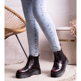 Bottines plateforme bordeaux par Lessaya rouge 1