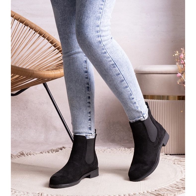 Bottines à enfiler noires de Szamiran le noir 1