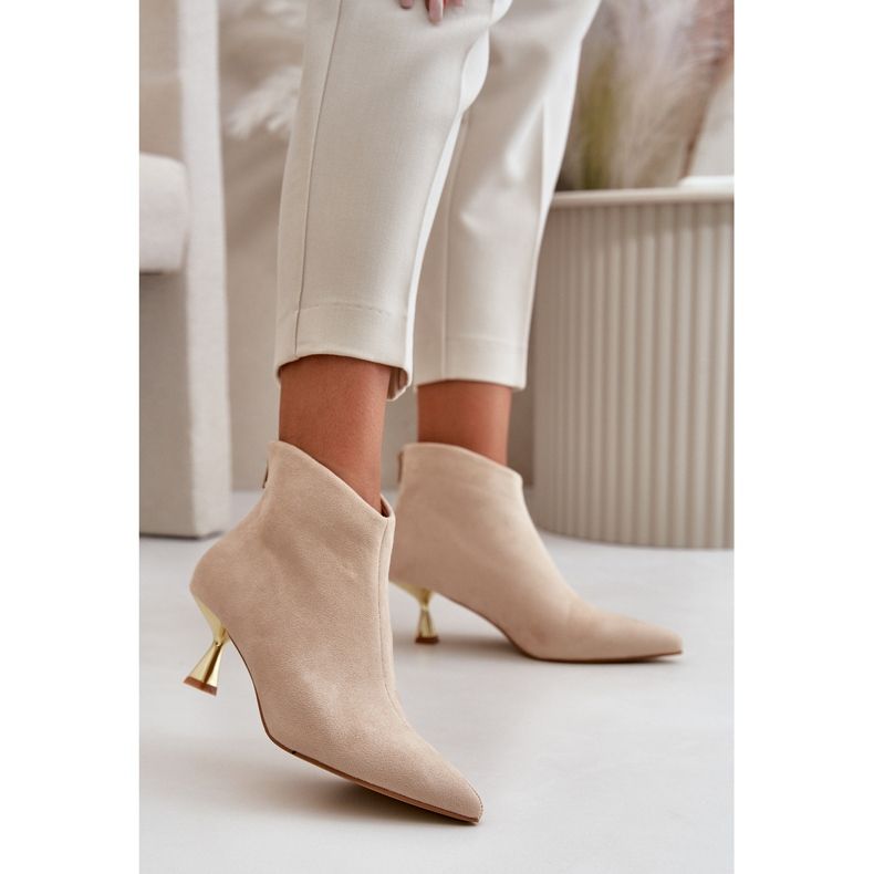 Bottes à talons hauts pour femmes Eco Daim Beige Terlena 2