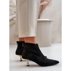 Bottes à talons hauts pour femmes en daim écologique noir Terlena le noir 6