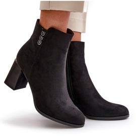 Bottes isolées en daim écologique pour femmes, à talon haut, fermées par une fermeture éclair, noir Erillia le noir 9