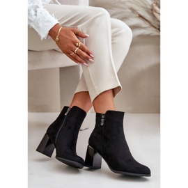 Bottes isolées en daim écologique pour femmes, à talon haut, fermées par une fermeture éclair, noir Erillia le noir 7